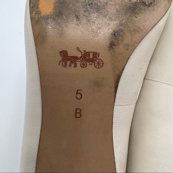 Coach Lauri White/Beechwood Kitten Horsebit Heels - Picture 7 of 7